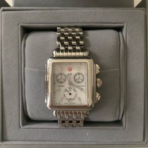 Silver Michele watch. 12 diamonds.